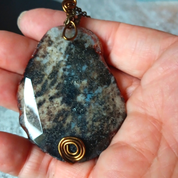 Polychrome Polished Jasper Pendant Necklace - Picture 1 of 3